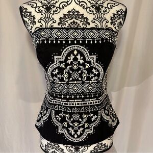 EUC White House Black Market Stud Embellished Bustier Size 4